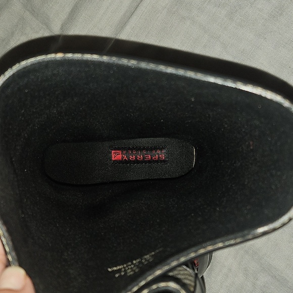 Sperry Topsider Black Houndstooth Pull On Rubber Rain Boot Size 8 - Picture 12 of 12